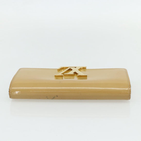 LOUIS VUITTON Vernis Portefeuille Louise Wallet Beige Dunne M61318 Auth 177174