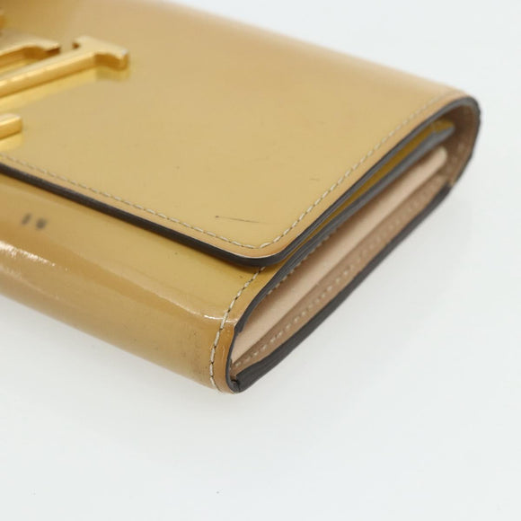 LOUIS VUITTON Vernis Portefeuille Louise Wallet Beige Dunne M61318 Auth 177174