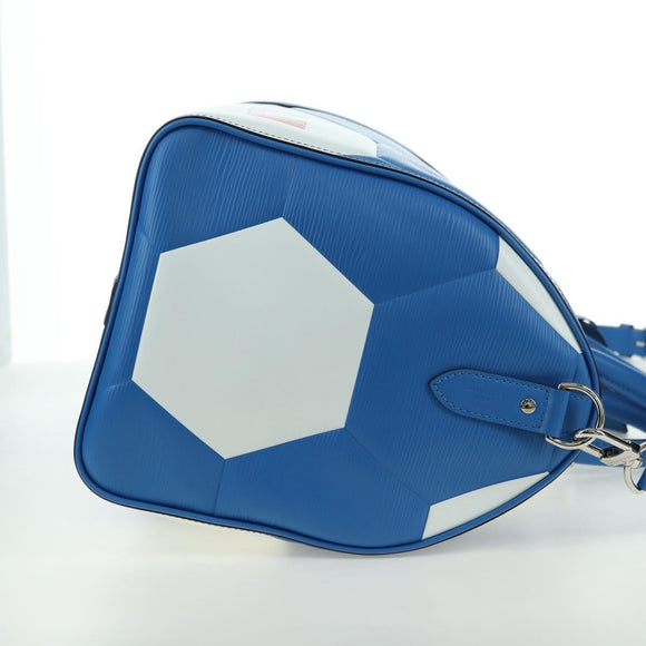 LOUIS VUITTON Epi 2018 FIFA Keepall Bandouliere 50 Bag Blue M52120 Auth 177176SM
