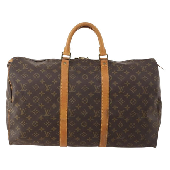 LOUIS VUITTON Monogram Keepall 50 Boston Bag M41426 LV Auth 177182A