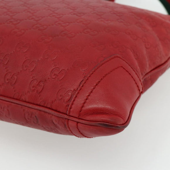 GUCCI GG Canvas Guccissima WebSherry Line Bag Leather Red 193715 Auth 177192A