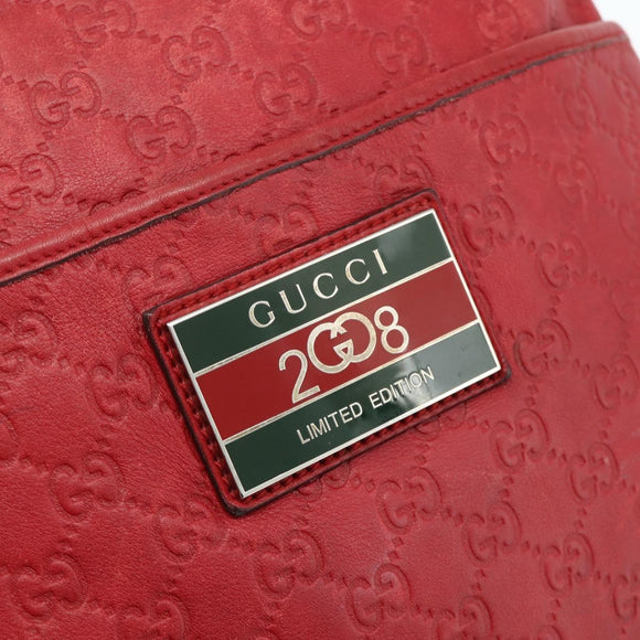 GUCCI GG Canvas Guccissima WebSherry Line Bag Leather Red 193715 Auth 177192A