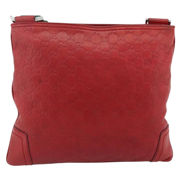 GUCCI GG Canvas Guccissima WebSherry Line Bag Leather Red 193715 Auth 177192A