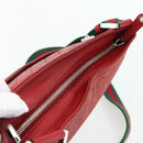 GUCCI GG Canvas Guccissima WebSherry Line Bag Leather Red 193715 Auth 177192A-6