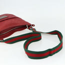GUCCI GG Canvas Guccissima WebSherry Line Bag Leather Red 193715 Auth 177192A-7