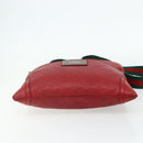 GUCCI GG Canvas Guccissima WebSherry Line Bag Leather Red 193715 Auth 177192A-9