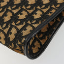 Christian Dior Trotter Canvas Shoulder Bag Navy Gold Auth 177193A-10