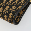 Christian Dior Trotter Canvas Shoulder Bag Navy Gold Auth 177193A-12