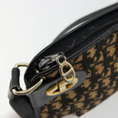 Christian Dior Trotter Canvas Shoulder Bag Navy Gold Auth 177193A-15