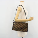 Christian Dior Trotter Canvas Shoulder Bag Navy Gold Auth 177193A-20