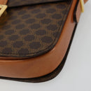 CELINE Macadam Canvas Horse Carriage Bag PVC Leather Brown Gold Auth 177195A-9