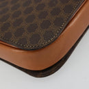 CELINE Macadam Canvas Horse Carriage Bag PVC Leather Brown Gold Auth 177195A-16