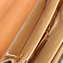 CELINE Macadam Canvas Horse Carriage Bag PVC Leather Brown Gold Auth 177195A-21