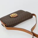 CELINE Macadam Canvas Horse Carriage Bag PVC Leather Brown Gold Auth 177195A-6