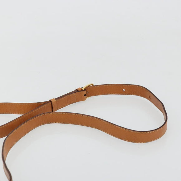CELINE Macadam Canvas Horse Carriage Bag PVC Leather Brown Gold Auth 177195A