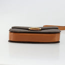CELINE Macadam Canvas Horse Carriage Bag PVC Leather Brown Gold Auth 177195A-5