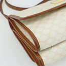 CELINE Macadam Canvas Shoulder Bag PVC Leather White Gold Auth 177197-14