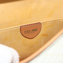 CELINE Macadam Canvas Shoulder Bag PVC Leather White Gold Auth 177197-17