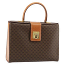 CELINE Macadam Canvas Hand Bag PVC Leather Brown Gold Auth 177206A-1