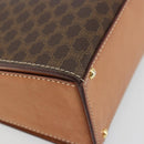 CELINE Macadam Canvas Hand Bag PVC Leather Brown Gold Auth 177206A-11