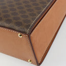 CELINE Macadam Canvas Hand Bag PVC Leather Brown Gold Auth 177206A-12