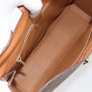 CELINE Macadam Canvas Hand Bag PVC Leather Brown Gold Auth 177206A-17
