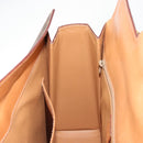 CELINE Macadam Canvas Hand Bag PVC Leather Brown Gold Auth 177206A-18