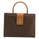 CELINE Macadam Canvas Hand Bag PVC Leather Brown Gold Auth 177206A-2