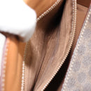 CELINE Macadam Canvas Hand Bag PVC Leather Brown Gold Auth 177206A-21