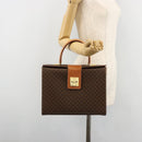 CELINE Macadam Canvas Hand Bag PVC Leather Brown Gold Auth 177206A-24