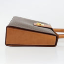 CELINE Macadam Canvas Hand Bag PVC Leather Brown Gold Auth 177206A-4