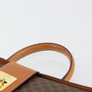 CELINE Macadam Canvas Hand Bag PVC Leather Brown Gold Auth 177206A-8