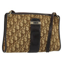 Christian Dior Trotter Canvas Umhängetasche Beige Gold Auth 177208-1
