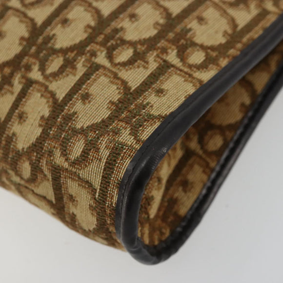 Christian Dior Trotter Canvas Umhängetasche Beige Gold Auth 177208
