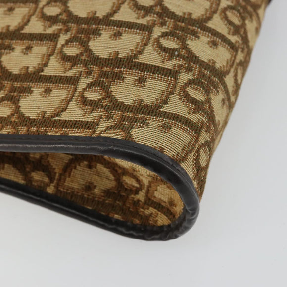 Christian Dior Trotter Canvas Umhängetasche Beige Gold Auth 177208