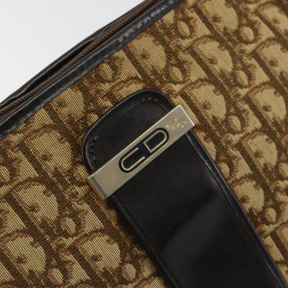 Christian Dior Trotter Canvas Umhängetasche Beige Gold Auth 177208