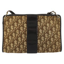 Christian Dior Trotter Canvas Umhängetasche Beige Gold Auth 177208-3