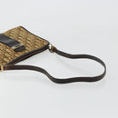 Christian Dior Trotter Canvas Umhängetasche Beige Gold Auth 177208-7