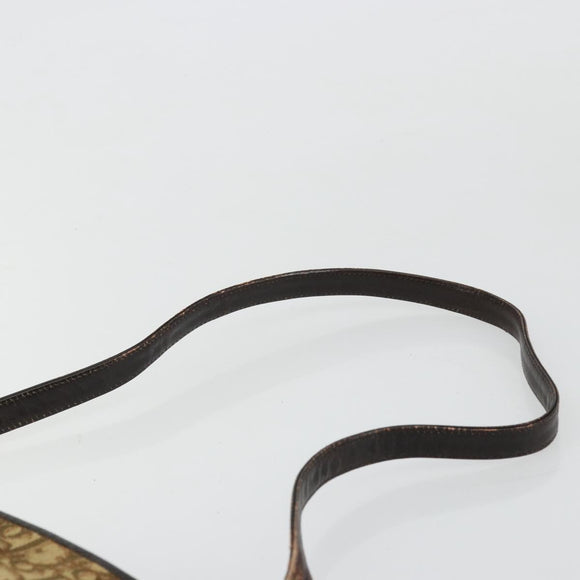 Christian Dior Trotter Canvas Umhängetasche Beige Gold Auth 177208