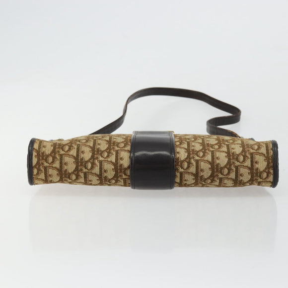 Christian Dior Trotter Canvas Umhängetasche Beige Gold Auth 177208