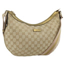 GUCCI GG Canvas Sherry Line Shoulder Bag Beige Gold 181092 Auth 177211A-1