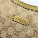 GUCCI GG Canvas Sherry Line Shoulder Bag Beige Gold 181092 Auth 177211A-14