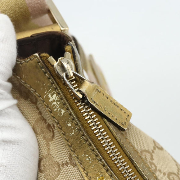 GUCCI GG Canvas Sherry Line Shoulder Bag Beige Gold 181092 Auth 177211A