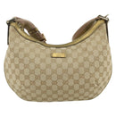 GUCCI GG Canvas Sherry Line Shoulder Bag Beige Gold 181092 Auth 177211A-2