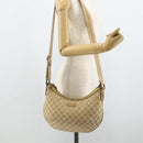 GUCCI GG Canvas Sherry Line Shoulder Bag Beige Gold 181092 Auth 177211A-23