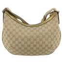 GUCCI GG Canvas Sherry Line Shoulder Bag Beige Gold 181092 Auth 177211A-3