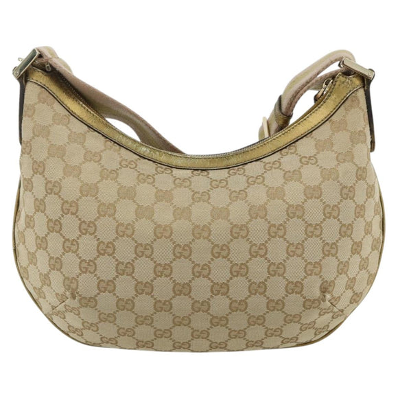 GUCCI GG Canvas Sherry Line Shoulder Bag Beige Gold 181092 Auth 177211A
