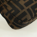 FENDI Zucca Canvas Mamma Baguette Shoulder Bag Black Brown Auth 177212SAV-15