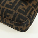FENDI Zucca Canvas Mamma Baguette Shoulder Bag Black Brown Auth 177212SAV-16