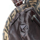 FENDI Zucca Canvas Mamma Baguette Shoulder Bag Black Brown Auth 177212SAV-23